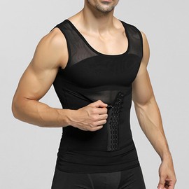 Chaleco Faja Corset Ajustable Para Caballero Fajas Ligero y Transpirable para Hombres Camiseta sin Mangas Compresión para Hombre Faja de Abdomen Camisa Que Adelgaza Chaleco Moldeador de Cuerpo (M)