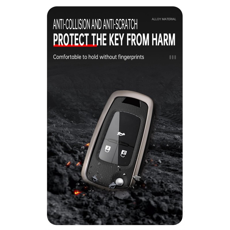 TECART Metal flip Key Fob Cover Fit for Chevy Camaro