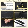 Sambois 3 D-Ring Zipper Binder 2 inch with Shoulder Strap,
