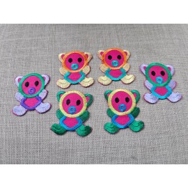 Unbranded Lot of 6 Iron On Patches Multi Color Embroidery Patches Applique for Clothes