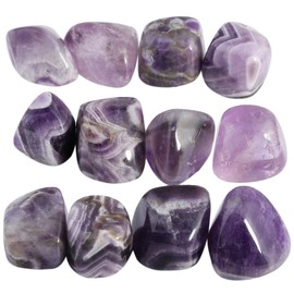 SUNYIK 1LB Amethyst Tumbled Polished Stones 0.7''-1.3'', Healing Crystals for Jewelry Making, Reiki Chakra Balancing, Assorted Bulk Smooth Stones for Crafts Meditation & Decor