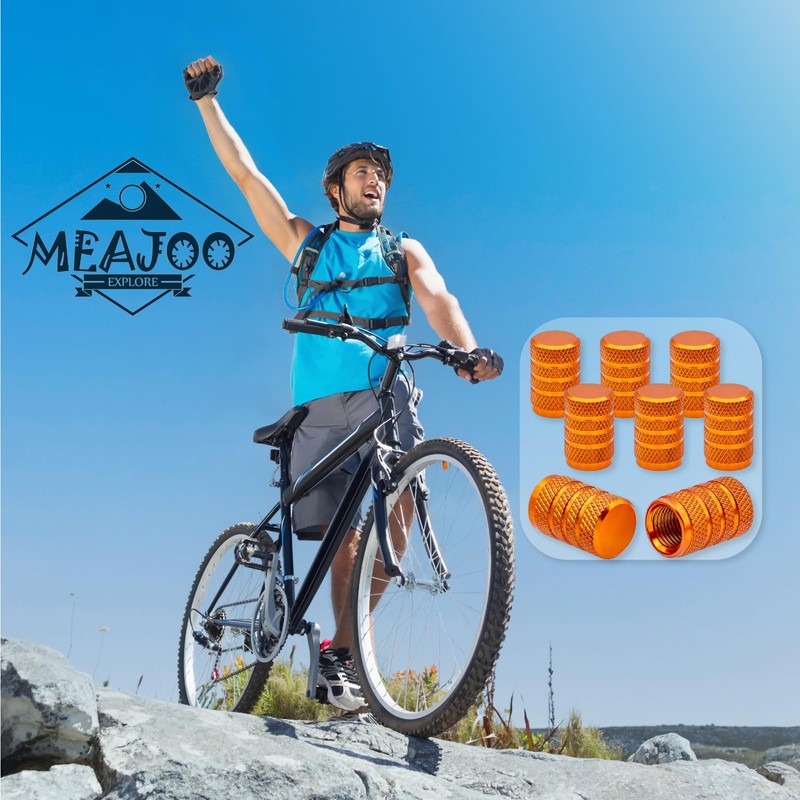 MEAJOO 12PCS Tire Valve Stem Caps, Dust Proof, Anodized Aluminum