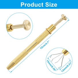 Bonsicoky Premium 4-Prong Pick Up Tool - Stainless Steel Grabber for IC Chips, Delicate Components, & Precision Part Handling - Gold