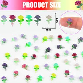 HOMICO 200 Pieces Tiny Rose Decor for Dollhouse Mini Resin Decor for Crafts Tiny Things for Fairy Garden Micro Landscaping Decoration