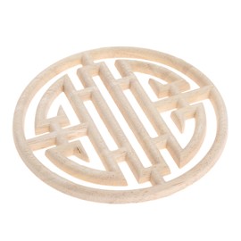 MUXSAM 4-Pack Wooden Carved Round Appliques Onlay, 3.94-Inch Dia Unpainted Wood Carving Craft Decals for Home Door Cabinet Furniture Cupboard Dresser Bed Wall Wardrobe Decor