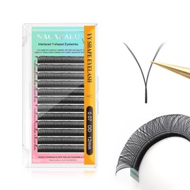 NAGARAKU NAGARAKU yy Eyelash Extensions Supplies y lash 0.07mm DD curl 12mm Premade Fans 4D Russian Volume Y Shape Faux Mink Matte 12 rows Cluster pre Fanned Eye Lashes