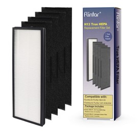 Flintar NEA120 Replacement Filter, Compatible with Eureka NEA120 and Toshiba Smart WiFi Air Purifier, H13 Grade Air Filter (NEA-F1) and 4 Activated Carbon Filters (NEA-C1) (1-Set)