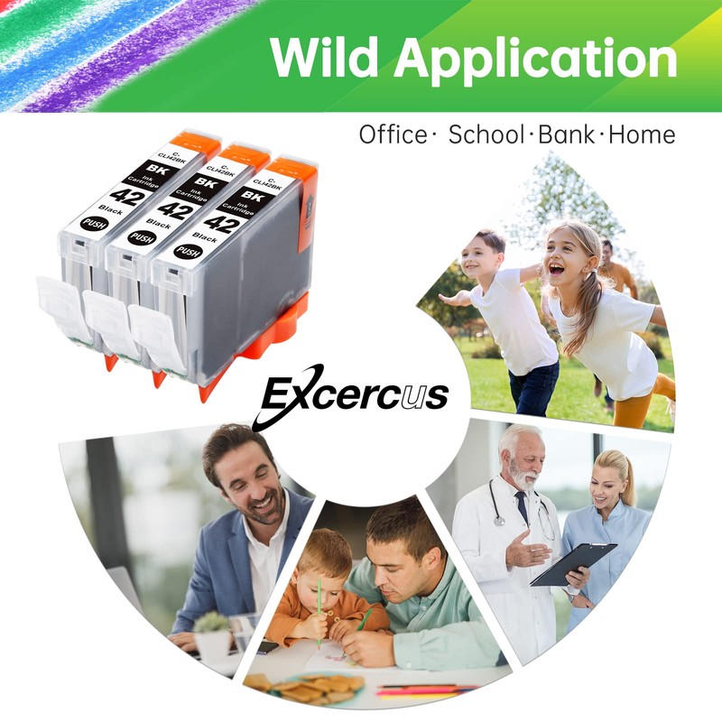 EXCERCUS Compatible Ink Cartridges Replacement for Canon CLI-42 CLI42 Ink