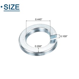 sourcing map 7/8" Split Lock Washer, 10Pcs Carbon Steel Spring Lock Washers Metal Split Ring Washer for Screw Bolts Machinery Silver Blue