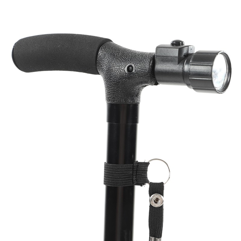 Folding Walking Cane with LED Light Anti Slip Bottom 360