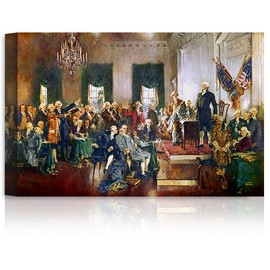 A&T ARTWORK Scene at the Signing of the Constitution of the United States.The World Classic Art Reproductions.Giclee Prints Canvas Wall Art for Home Decor.24X16 inches