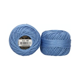 Anchor 4591008-00145 Embroidery Thread, 100 % Cotton, Light Blue, Thickness 8, 82 m, 16 g
