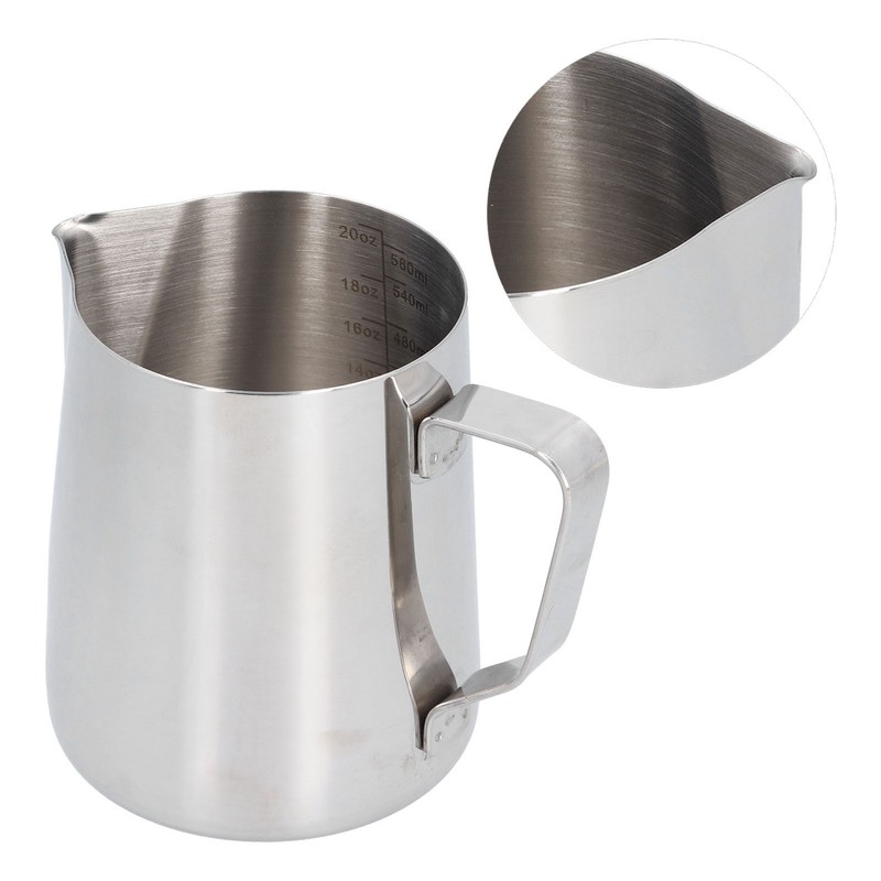 304 Stainless Steel Frothing Cup with Inner Scale Pointed Mouth