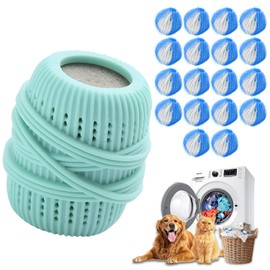 18PCS Pet Hair Remover for Laundry,Reusable Dog & Cat Hair Remover for Laundry Effectively Laundry Pet Hair Catcher for Clothes and Bedding,Suitable for lint Catcher for Washing Machine (Blue)