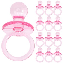 20 Chupones de Acrílico para Baby Shower en Color Rosa, Souvenirs de Plástico Ideales como Premios y Decoraciones para Fiestas Infantiles
