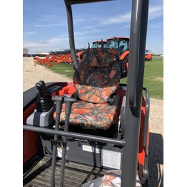Durafit Seat Covers, Custom Fit for Kubota 2004 and Newer KX71-3 Super Series Excavator in Orange Endura