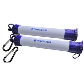 Finerfilters Personal Portable Water Filter Straw with Activated Carbon - 0.01 Micron Filter Membrane Provides Microbiological Water Purification, Ideal For Camping & Hiking etc. (2)