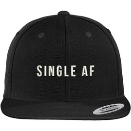 Trendy Apparel Shop Single AF Embroidered Flat Bill Snapback Adjustable Cap - Black