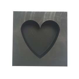 OTOOLWORLD Big Heart Graphite Casting Ingot Mold Metal Refining Scrap Gold Silver Big Heart Mold, black