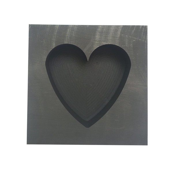 OTOOLWORLD Big Heart Graphite Casting Ingot Mold Metal Refining Scrap