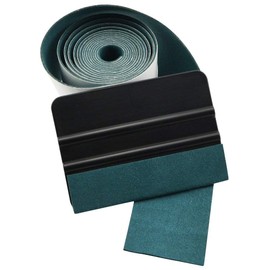 FOSHIO Microfiber Felt, 2 Meter Length for Squeegee Edge Wrapping - Dark Green Suede Felt, Covers the Edge of Hard Card Squeegee