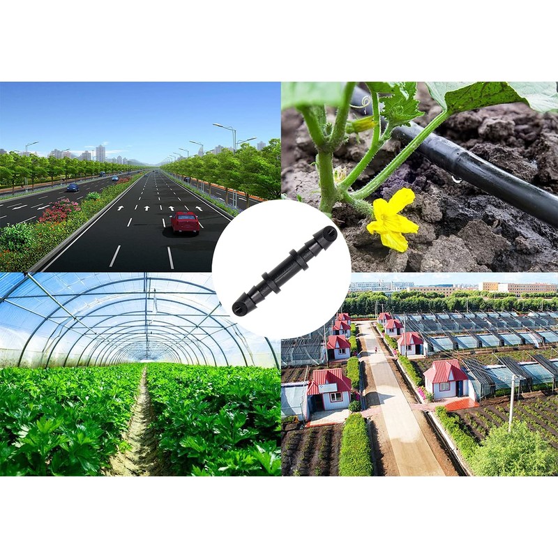 Mini Skater 5mm (Dia) Black Hard Plastic Straight Barbed Connectors,
