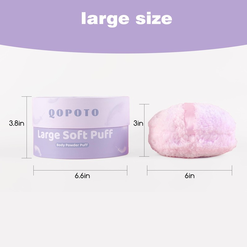 Oopoto Large Body Powder Puff for Dusting Powder, Women Powder