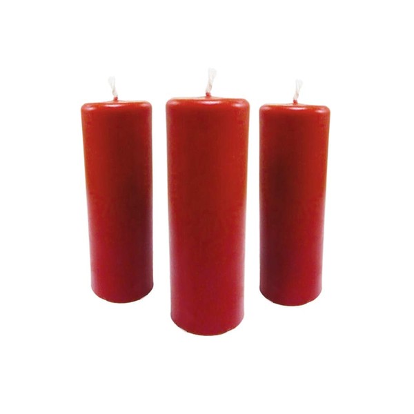 3X Pillar Candles Rustic Height 95mm Ø 34mm Dripping Candles