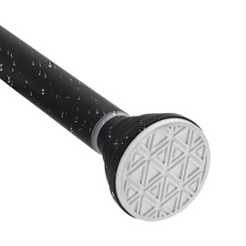 Shower Curtain Rod 30-55IN, Anti-Slip, No Rust,Black Stainless Steel Metal No Drilling Tension Adjustable Curtain Rods for Bathroom, Window, 1 Inch Diameter