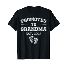 Parents To Be Gifts First Time 2025 Store Promoted To Grandma Est 2025 1st Time Grandma To Be Gifts Unisex-Adults Black V-Neck T-Shirt