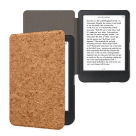 kwmobile Case Compatible with Kobo Clara BW/Clara Colour/Tolino Shine (5) / Shine Colour - Cork eReader Protective Cover Case - Light Brown