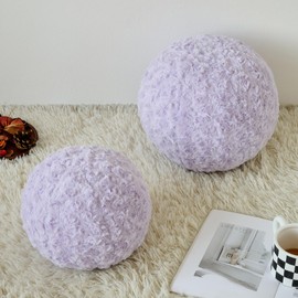 Ball Pillow, Decorative Round Pillow for Couch n, Circle Throw Pillows, Perfect Ball Pillows for Couch, Stylish Decorative Pillows, Versatile Round Throw Pillow (Lavender Purple, Mini-8.6 Inches)