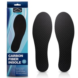 Carbon Fiber Insole 1 Pair, FAKILO Carbon Fiber Insoles Shoes Insert for Women Men, Rigid Support for Turf Toe, Foot Fractures, Hallux Rigidus, Mortons Toe 293 mm - Women's 13-13.5, Men's 12-12.5