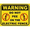 ZMKDLL Warning Do Not Pee on Electric Fence Funny Retro