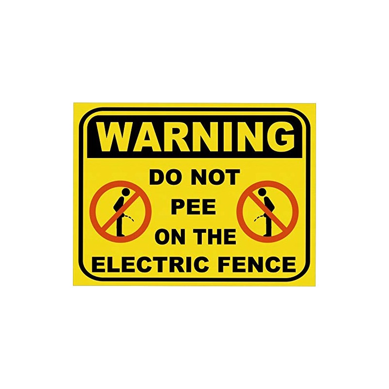 ZMKDLL Warning Do Not Pee on Electric Fence Funny Retro