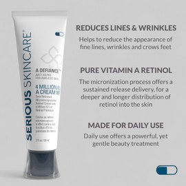 Serious Skincare Retinol Vitamin A Cream XR Premium Moisturizer for Face & Neck 2 fl oz, Anti-Aging - Day & Night - Reduce Fine Lines & Wrinkles - For Radiant Skin Set of 2
