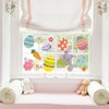 140 Pcs Easter Window Clings Easter Eggs Flowers Window Stickers