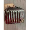 Lancôme New Lancome Makeup Cosmetic Train Case Grey Metallic Shine