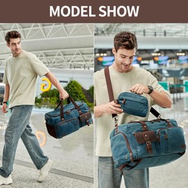 SHENHU Travel Duffle Bag Weekender Bag with Shoe Compartment Overnight Bag for Men Travel Bag Carry on Luggage Dark Green
