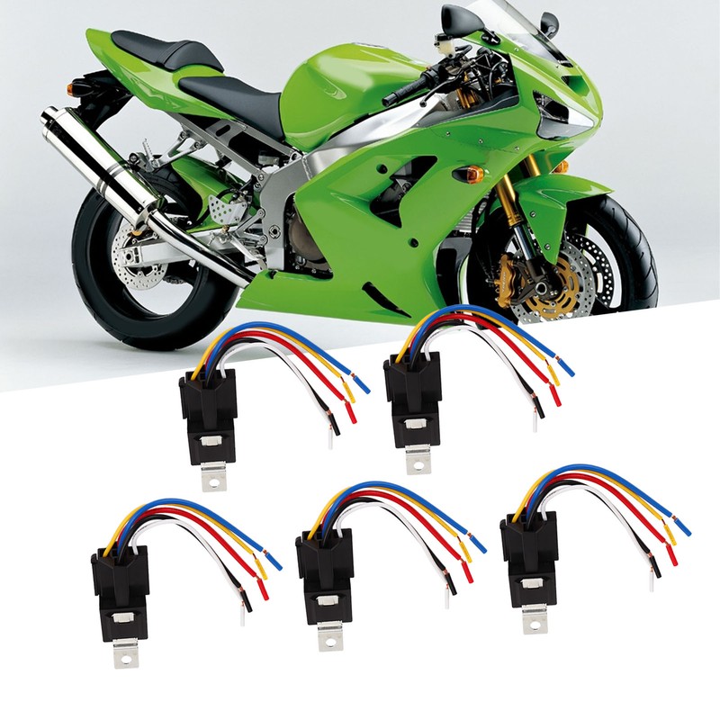 5PCS 12V 40A Automotive Relay with Wire Harness 5 Pin