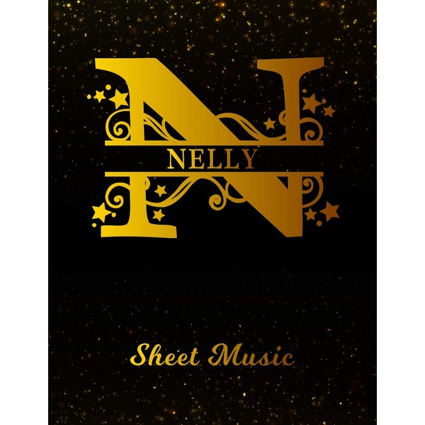 Nelly Sheet Music: Personalized Name Letter N Blank Manuscript Notebook