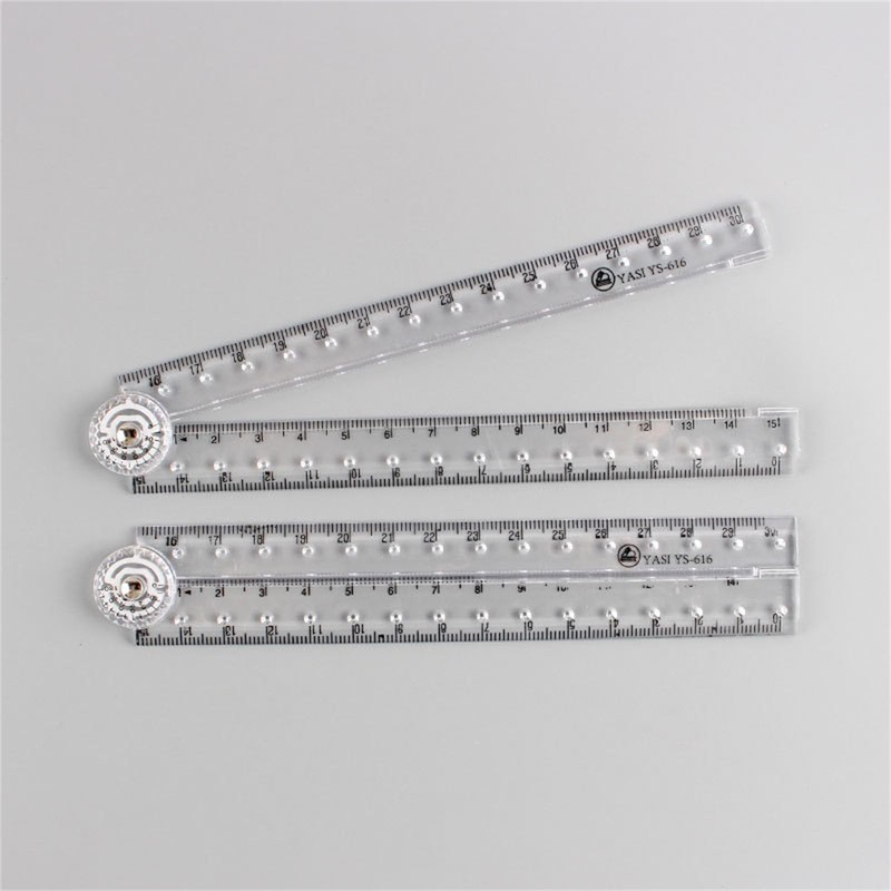 Clear Acrylic Folding Ruler Straight Ruler for Student Teachers, Math