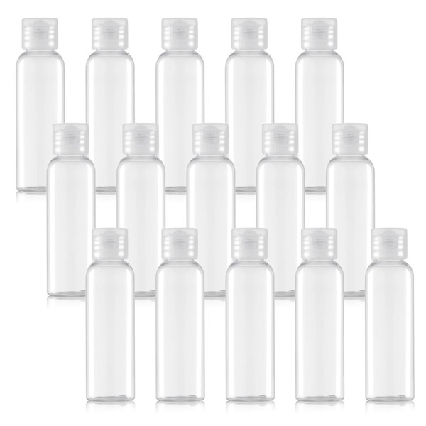 YXC - 15 botellas de plástico vacías a prueba de fugas, 50 ml (2 onzas) para artículos de cambiador (plástico)