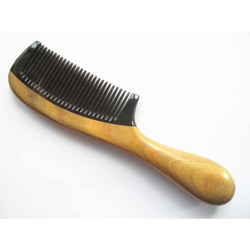 Myhsmooth Gb-yb-nt Handmade No Static Black Buffalo Horn Comb with