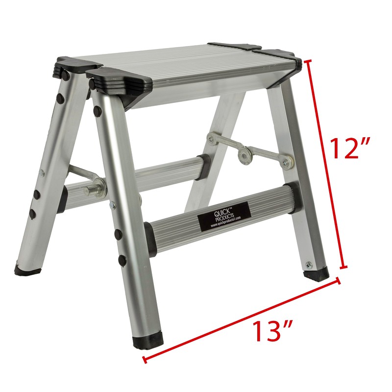 Quick Products QP-FOSS Slim-Profile Easy Folding One-Step Stool - 200
