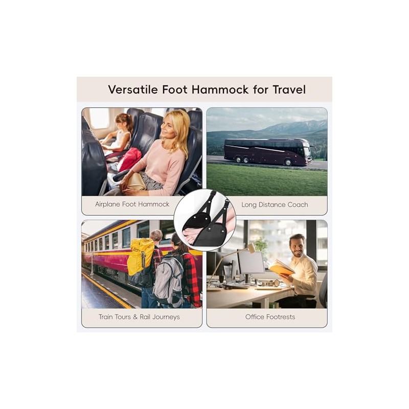 Foot Hammock for Plane Travel, Airplane Foot Hammock, Adjustable Foot