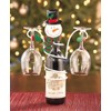 Holiday Snowman Wine Bottle & Glass Holder by LTD