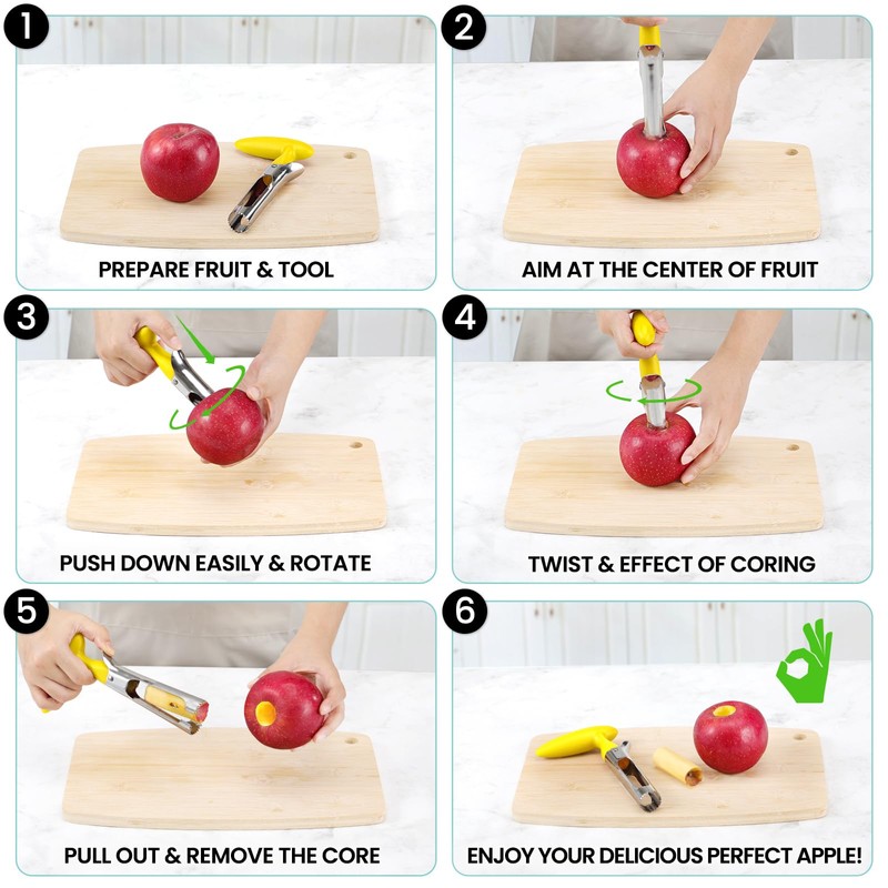 SCHVUBENR Premium Apple Corer Tool - Easy to Use and
