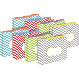 Barker Creek Designer File Folders Set of 24, Beautiful Chevron, Multicolor Chevrons on Outside, Soft Colors on Inside, Letter Size, 1/3 Cut Tabs, 24-Set, Home, School and Office Supplies (3956)