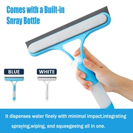 3 in 1 Spray Squeegee, 3 in 1 Window Cleaning Scraper, Window Squeegee with Spray, WindowSqueegee Cleaner Tool with SprayBottle for Glass, Flooring and Tiles, etc (White)